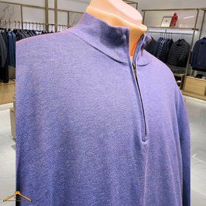 Brooks Brothers Sweater - 1/4 Zip, XXL, Supima Cotton, Light Blue, EUC